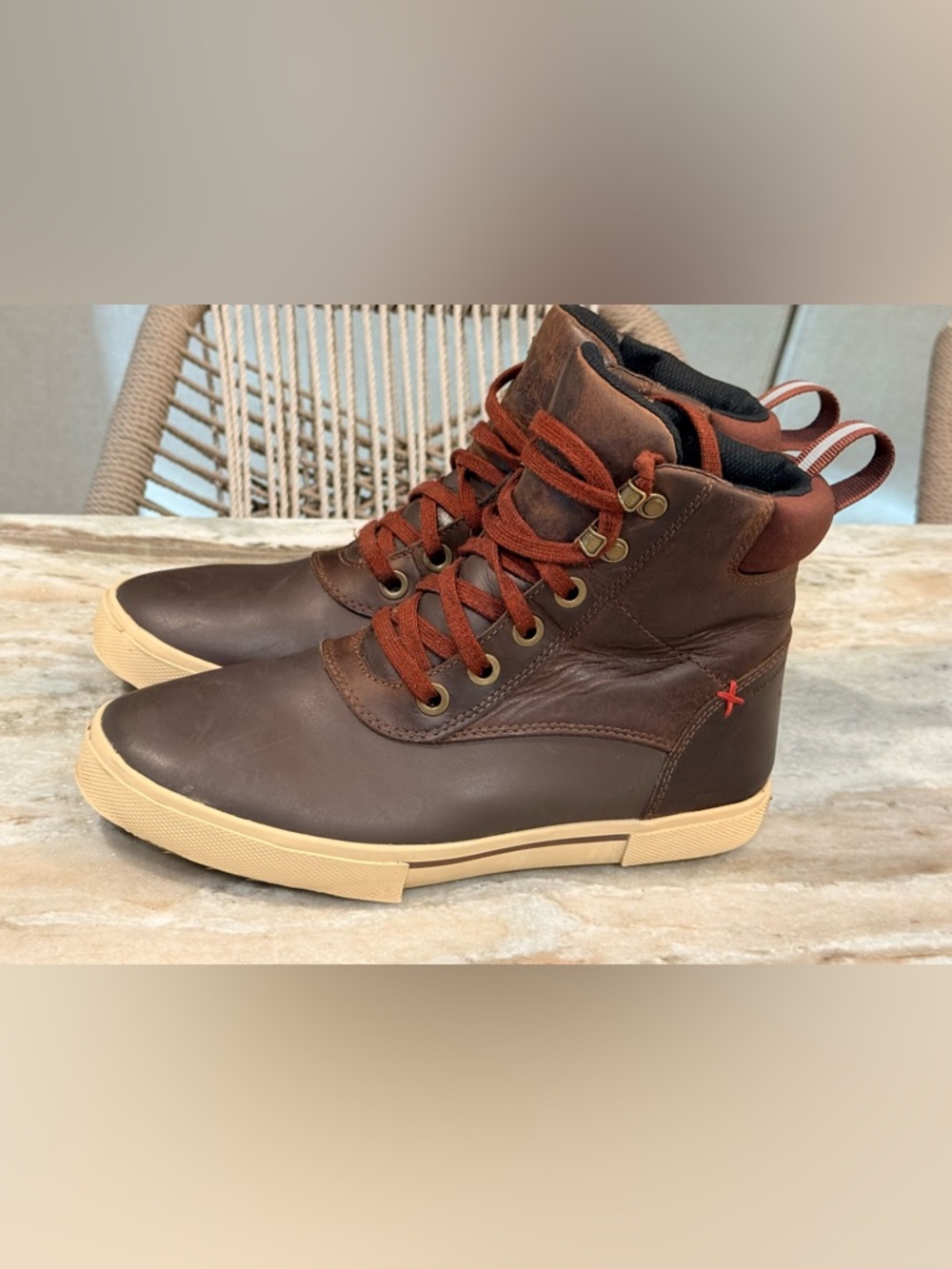 Women’s XTRATUF Dark brown leather lace up deck boots- Size 8.5 - Picture 2 of 8